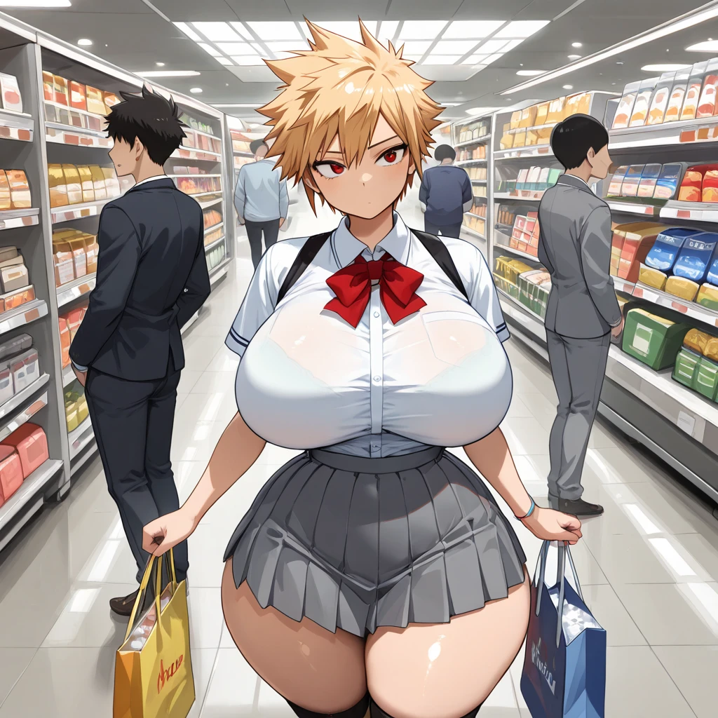 (1girl, solo:1.5), blonde hair, short hair, hairband, Purple eyes, ,nsfw , large breasts, nipple, Walking, ShoppingMall, frozen, wet, crying,, Naked, Blind ,Temptation, Blank look, empty eyes, solo, Peeing, lactation, projectile lactation