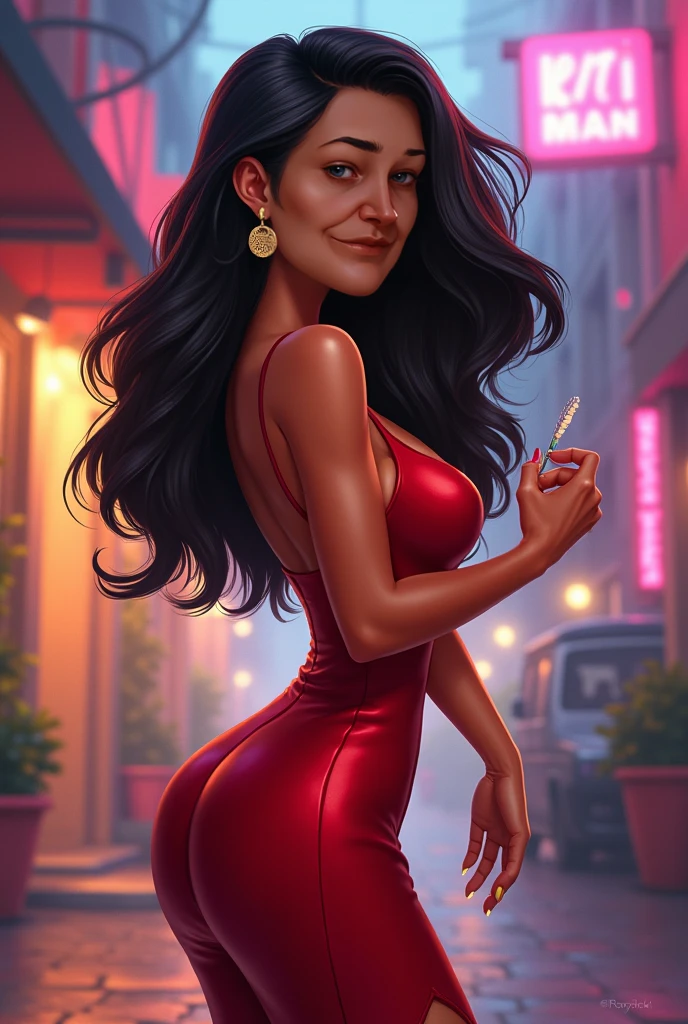 Woman with big ass and big breasts