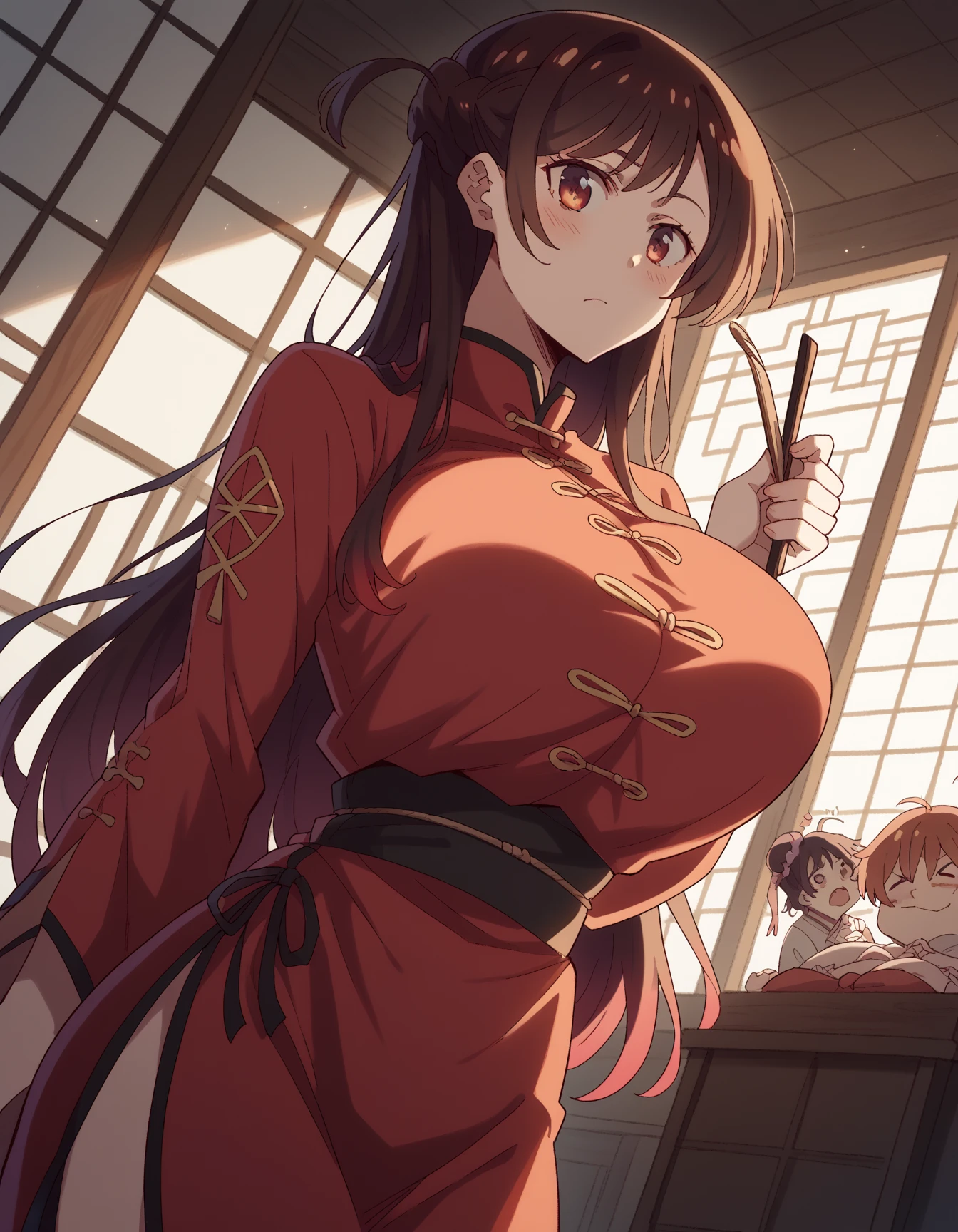 BREAK Perfect Anatomy、(High resolution:1.2)、Incredible illustrations、(Cute illustrations:1.2)、(nfsw)
(cinematic angle,) (Beautiful background(Shrine grounds),
1girl(brown hair,twin tails, tanned skin: 1.3) 1girl((a girl,slender 1.7meters, 45kg, (Shrine maiden costume (white coat, scarlet hakama, tabi)(see through,(restrained,tortoise shell bondage:1.7),oversized clothes), lingerie), (netorare,1boy(intercourse with a man),reverse upright straddle(grabbing another’s breast,breast milk))