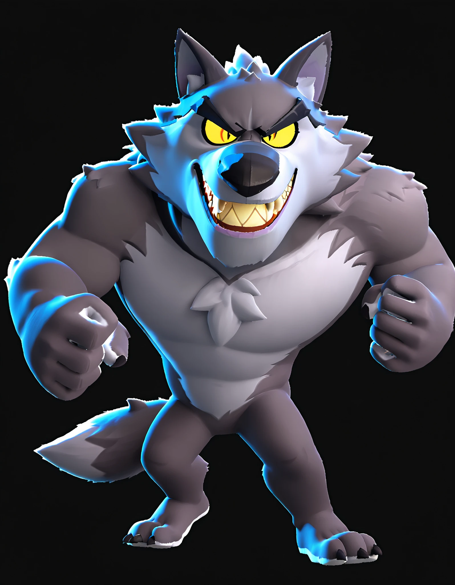 score_9, score_8_up, score_7_up, score_6_up, score_5_up, rating_questionable <lora:brawl_style_1_2:0.85, {tall}, source_cartoon, solo, 1boy, linnux,,(((dark gray fur, a light gray muzzle and yellow eyes, wolf, tail, black nose, wolf ears, sharp teeth, fangs, furry, anthro)))+, furry male, muscular, smirk, full body,naked, thick things, face and chest,arms and hands ,pecs&crotch,legs&feet,show chest&pecs,punching posing,brawl,perfect detailed eyes,perfect detailed pupils, no humans,{{2d}}