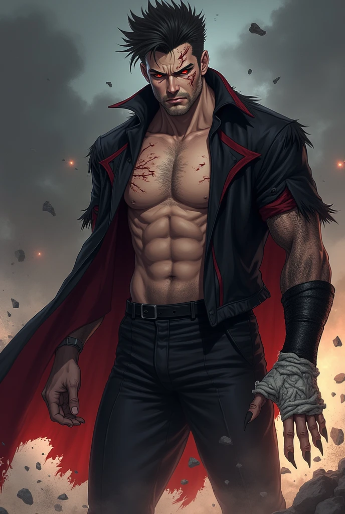 Muscles are strong,Exposed abs,high qulity