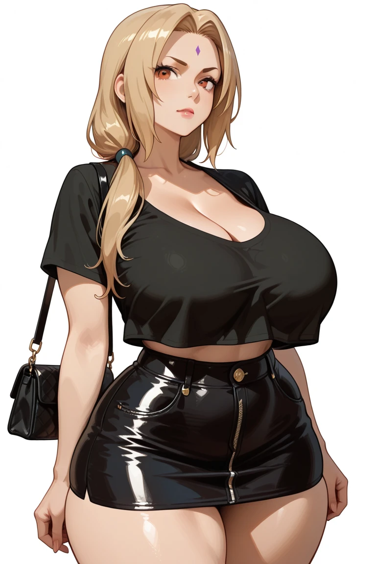 Chica anime con top negro y pantalones cortos negros posando para una foto., grueso, oppai, marin kitagawa fan art, proporciones de oppai, from chicas de primera linea, pechos grandes!, render de abril, chica anime seductora, finos detalles. chicas de primera linea, oppai ciberpunk, anya from the spy family x, pechos grandes!!, con pechos grandes, biomechanical oppai
