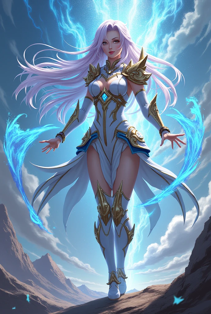 Wide angle full body photograph, light skinned night elf tyrande whisperwind grey hair green eyes with arms, hands, legs, feet, hands free, photorealistic, beautiful face, high quality, 4k, hdr, no weapon in hand andjust 2 legs