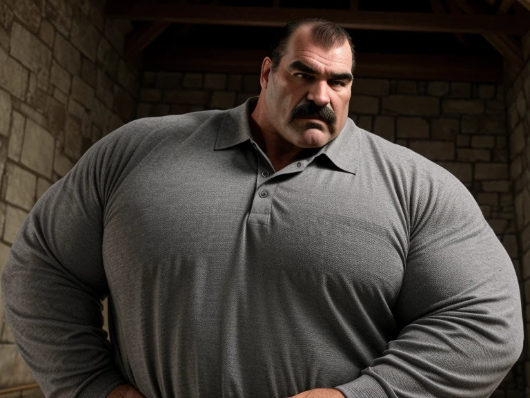 a 70 years old chubby stocky fat man,chubby,fat,asian,natual short cut,smile,
male focus, 1boy, bara, muscular, solo, muscular male, thick arms, large pectorals, facial hair, pectorals, veins, nipples, tank top, black hair, short hair, realistic, manly, mature male, looking at viewer, smile, veiny arms, beard, pants, belly,tank top, indoors, fat,
MUSCULAR,BIG MUSCLES,HUGE MUSCLES,HYPER MUSCLES,
muscular male, mature male, bara stocky, (thick arms:1.5),thick thighs,
<lyco:NiJiMaleV2:0.5>,<lora:BulkedUpAIR1.5:0.3>,