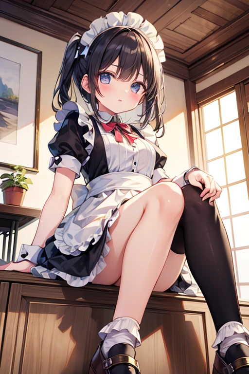 (NSFW:1.3), Uncensored, (High resolution:1.1), (absurderes:1.1), Best Quality, Ultra high definition, The highest resolution, Very detailed, Anime, 1girl, microdress, maid, pantyshot