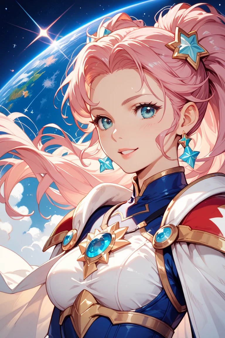1girl, Star Mage, Maria Chiquinha with pink hair, Space comets,