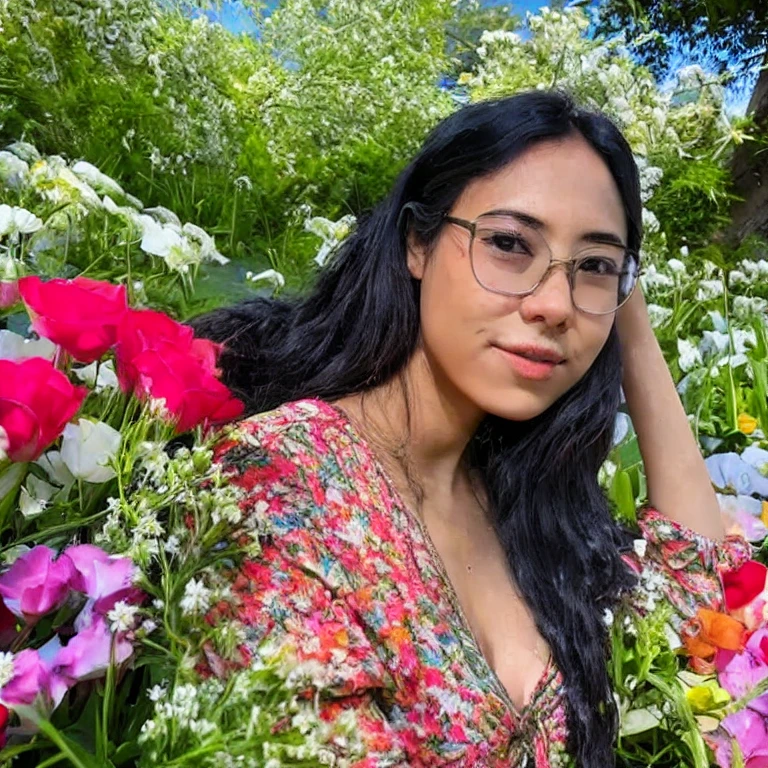 DEN_xochavella_OF,
(in a giant glass green house filled with exotic flowers and plants wearing overalls and a bandana walking through the flowers, arboretum, green house, glass, plants, flowers:1.2),
bokeh, f1.4, 40mm, photorealistic, raw, 8k, textured skin, skin pores, intricate details  <lora:epi_noiseoffset2:1>, epiCRealism <lora:ClothingAdjuster3:-1>