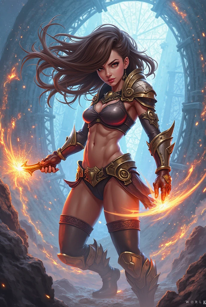 A young 15- yr old Orcish girl with lovely charming face, having dark green, brown skin tone, dark brown pigmenting texture, (wearing a gold nose ring), (body builder, athletic masculine size body), ( dark brown skin texture masterpiece ), (tomboyish punk hairstyles look), (( wearing helmet with horns)), (serious, with exposed teeths showing large fangs)(perfect full body detailed anatomy), (Super accessories detailed), (fighting pose), (perfect detailed bright sparkling eyes),( short illuminating furry shiny dark brown hair), ((expose big hard erect nipples))(( exposed panty with pussy clitoris exposed or showing lifting skirt))((legs wide open showing pussy line))(( Wearing transparent orcish costumes )), (( holding a treasure axe or treasure war hammer )), ( lava cliff background), (( illuminating different lights covering the sorrounding atmosphere battle fields)) on its back wearing furry cape detailed design, has a angry face, 7 different perspective view of that same girl & face profile sheet character style