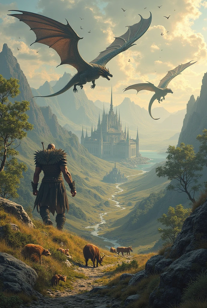 age of dragons, stone age, colossal and very well detailed dragons, perfect scenery, lots of details, specific details, hypermaximalist, ultra graphics, very high graphics, very high realism,sparks around --auto --s2