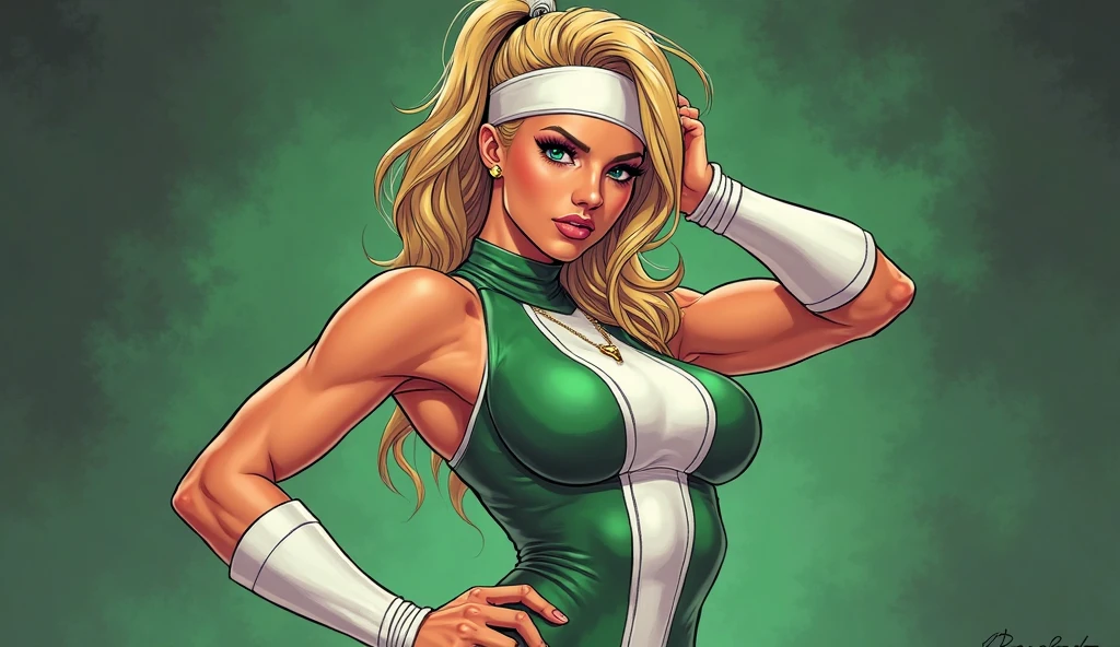 Magik (1girl, green eyes, long blonde hair with bangs, breasts, strong toned body), playing volleyball in a volleyball court, volleyball sexy suit. ((8k, best quality, masterpiece, illustration, extremely delicate and beautiful, extremely detailed, CG, unit, wallpaper, (realistic, photorealistic: 1.37), amazing, fine details, masterpiece, best quality, official art, extremely detailed 8k wallpaper of CG unit, absurd, incredibly absurd, whole body, (high angle: 1.3))