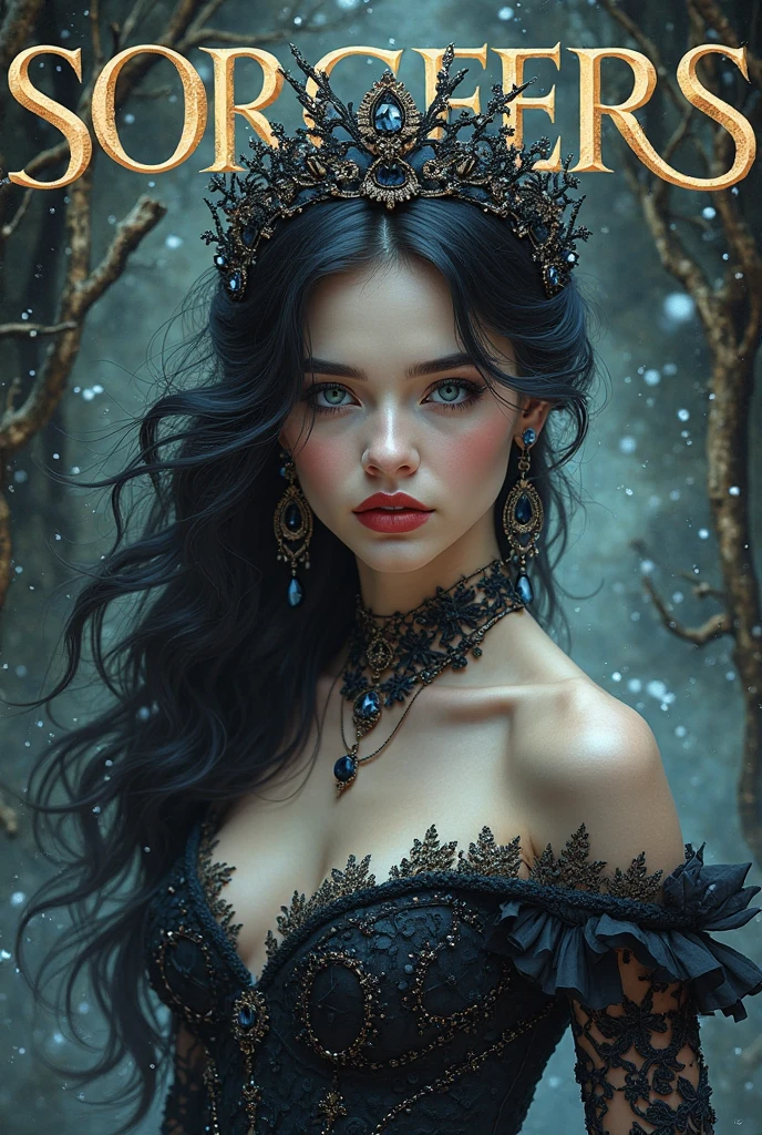 (best quality, highres, ice skull:1.1), ice skull, girl style, thick body art, detailed facial features, icy blue eyes, glossy lips, long eyelashes, porcelain skin, blue and silver color scheme, intricate skull design, realistic texture, vibrant colors, elaborate background, mysterious atmosphere, frozen garden, snow-covered trees, sparkling ice crystals, surreal lighting, fantasy elements