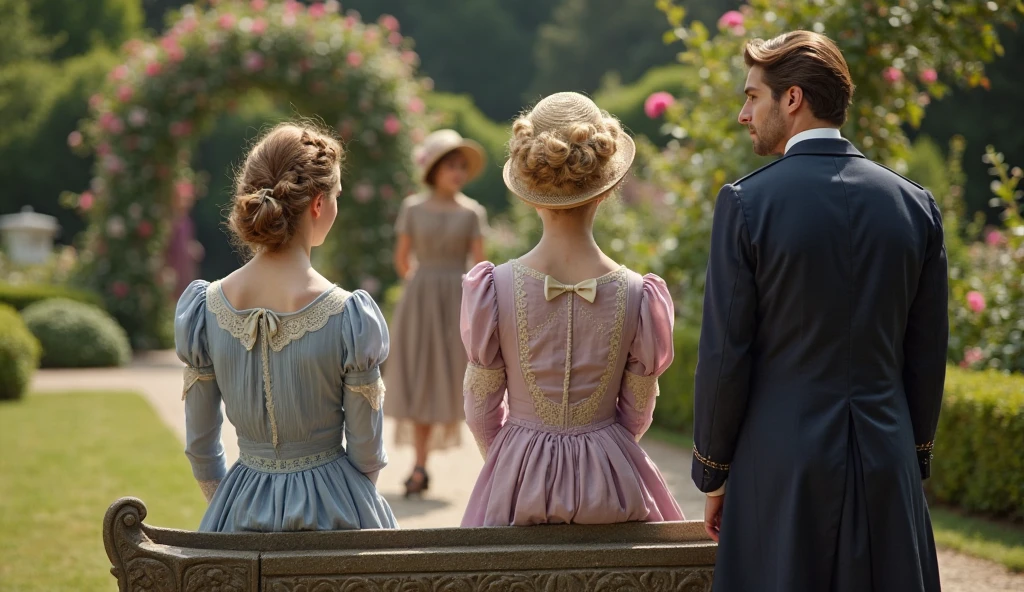 Paris, 1559. A young ((((20-year-old)) couple)), walking down the street, romantic, ((((clothings from the 1550s)))), ((hairstyle of the 1550s)), colorful, realistic