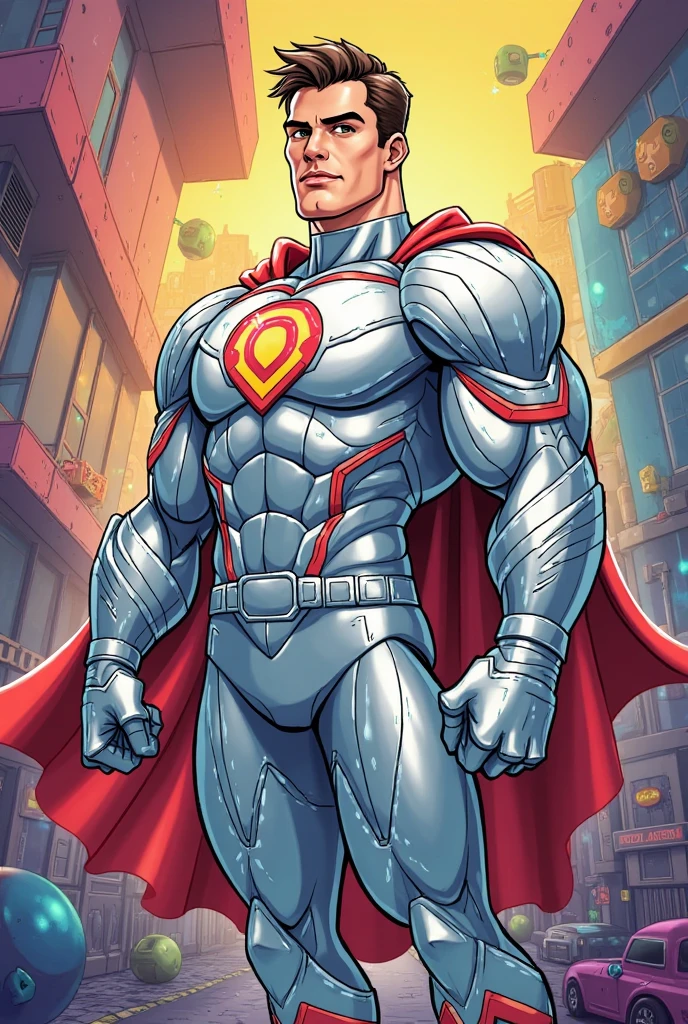 score_9, score_8_up, score_7_up, clover \(totally spies\), blonde hair, short hair, blue eyes, beard, red bodysuit, belt, 1boy, solo, male focus, mature male, looking at viewer, cowboy shot, standing, outdoors, city, building <lora:brj-cloverXL-pony-v0.5:0.7> <lora:Smooth Anime 2 Style SDXL_LoRA_Pony Diffusion V6 XL:1>