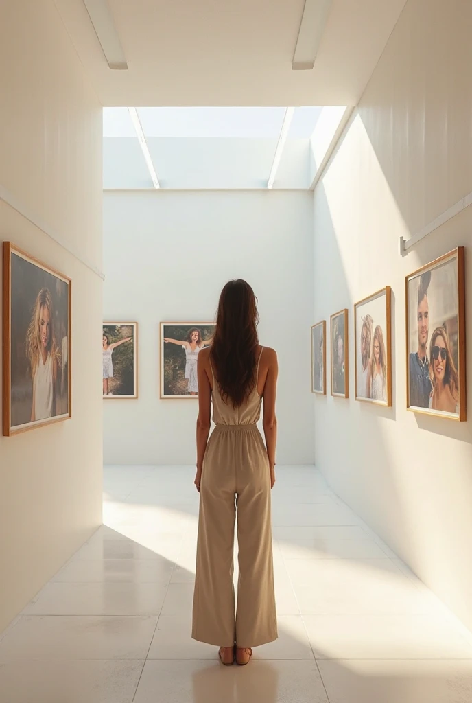 A 3d house inside on walls young women without clothe photos whit frame on walls