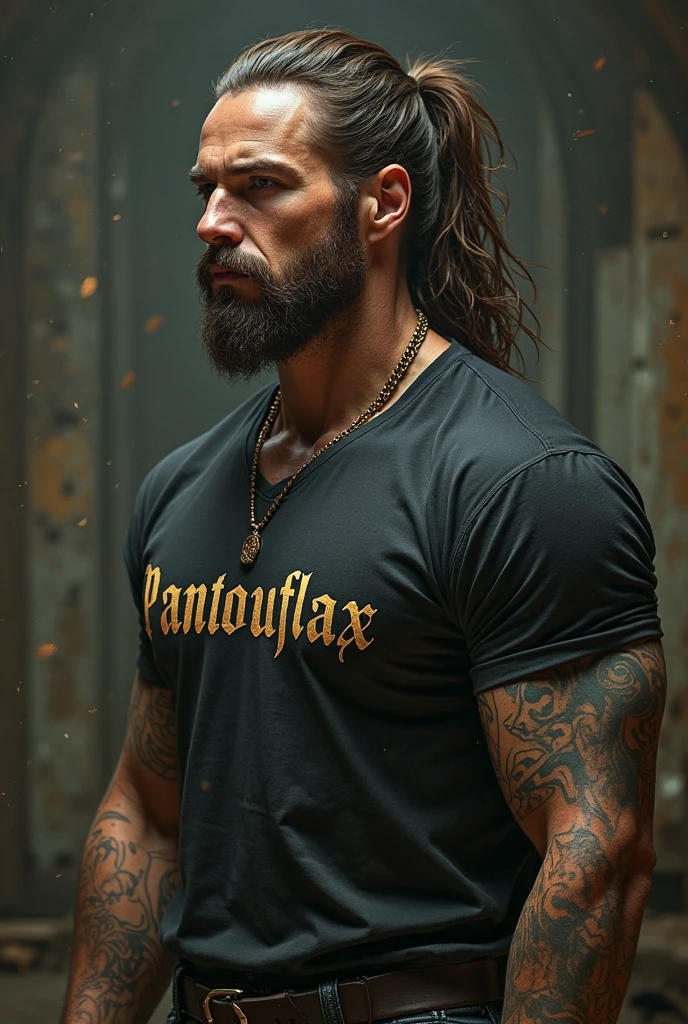 hulk photography, light cinematic heavyweight bodybuilder, 75 kg of complete muscle, Bigote grueso y trozo chino barbudo, hombres muy guapo. perfect body proportion,, hypermuscular nalgon, realista, cowboy with hat, black shirt, metalic gold shorts, backside