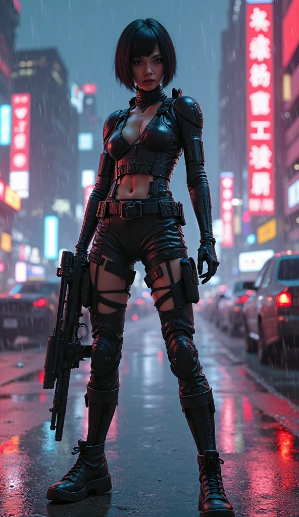 Remy Lacroix, drawing masterpiece, concept art, ultra details, dramatic lighting, early evening, symmetric tank, wasteland, dystopic, comic tankgirl, fog, dust, soft motion blur, midshot, Remy Lacroix, 25 year old, bodybuilder tankgirl street attention danger perfect eyes perfect nose perfect ears, tattooed, parted lips, 25 years old handsome boy reparing his mecha, black hair, perfect ears perfect eyes perfect nose, wearing a white jacket cyberpunk, ramones black tshirt, ripped jeans, futuristic black boots rusty old humanoid support robot, fullbody white cyan orange yellow spotlights, magenta, graffitti, dirty, fog, dust, windy, 4k, ultra hd, realistic, vivid colors, highly detailed, UHD drawing, pen and ink, perfect composition, beautiful detailed intricate insanely detailed octane render trending on artstation, 8k artistic photography, photorealistic concept art, soft natural volumetric cinematic perfect light