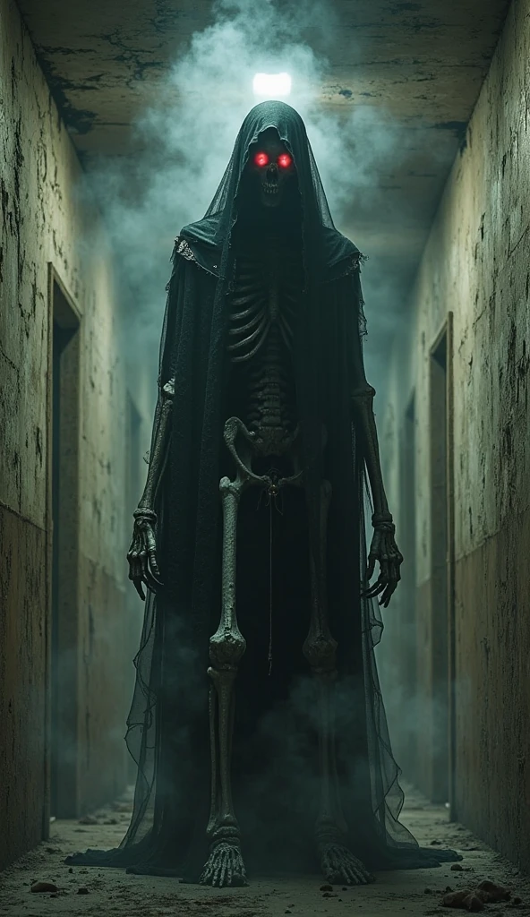 Skeleton,ghost,dark,room,Black coat