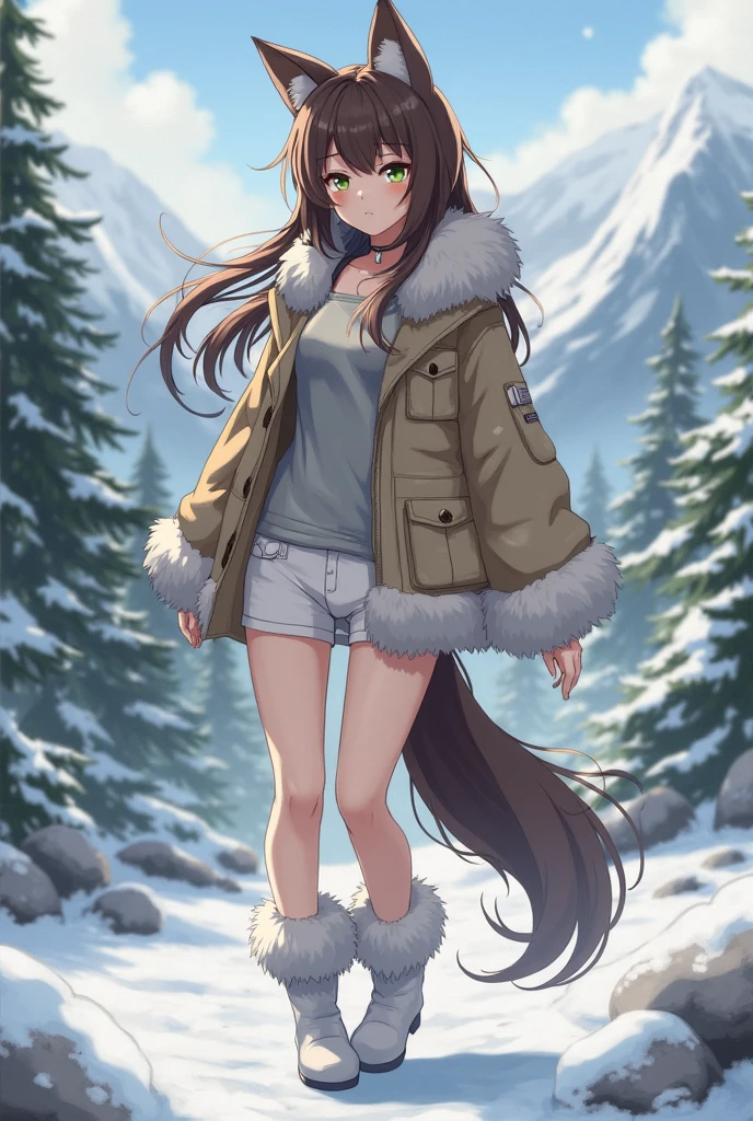 1girl, bear tails
