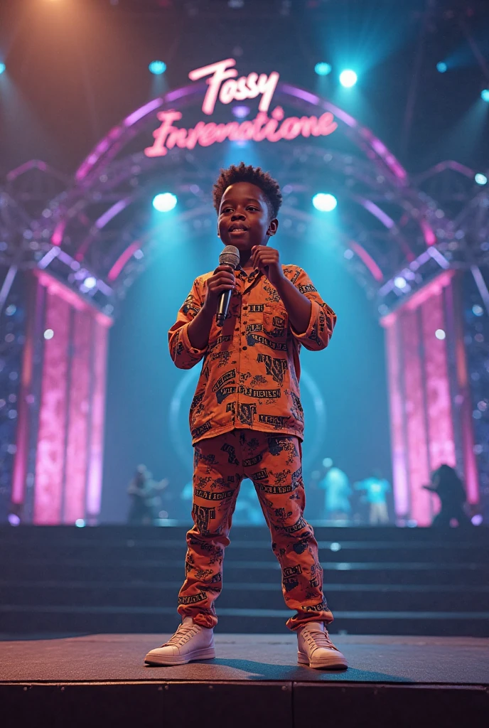 African boy ??? singing on agt stage