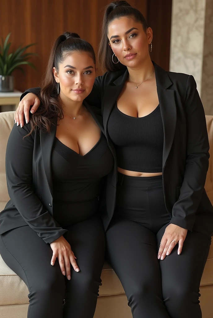 photo of a curvy black woman wearing a tight dress in the office
