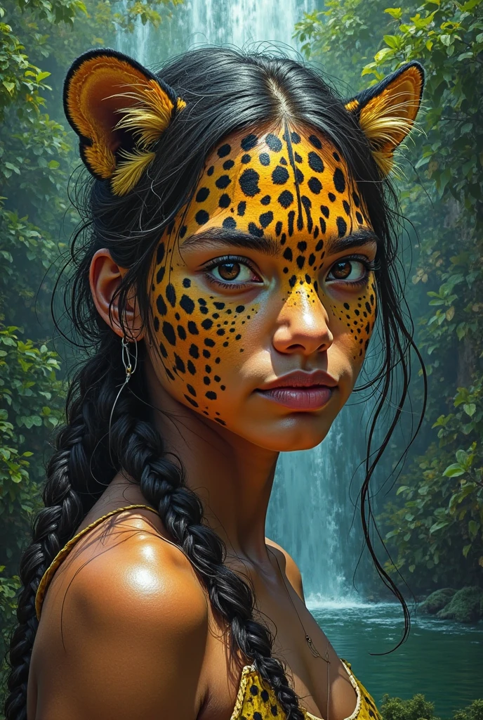 Tropical sandy beaches、Lush mangrove forest、Standing against a backdrop of a luxurious South Seas mansion、With a tired Dr. Moreau(Beautiful detailed portrait of a leopard faced woman:1.5)、Super detailed、8k、Photorealistic、Dramatic lighting、Bright colors、Cinematic composition、tonghuazhen、doodle, messy stickfigure, crayola, crayons, colored chalk, scribble