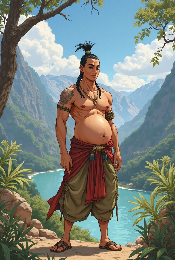 extremely detailed, detailed face, detailed eyes, detailed fat and muscle and very hairy body and sweaty, (view full body), ((1man)), (object (big belly indian older man 50s penis in lungi pants wearing a pagari thick legs rugged sexy very hairy body shirtless standing with face up with hand on croutch alpha smiling expression inside home barefoot)), indian wearing traditonal indian clothing old man (big hefty, big muscle, white facial hair, white chest and body hair beaded, white beard, alpha strong man face thick hair, white hair, strong character, strong muscle), (background (sunny , indian home Garden)), (photography (50mm lens, cinematic, cinematic color)