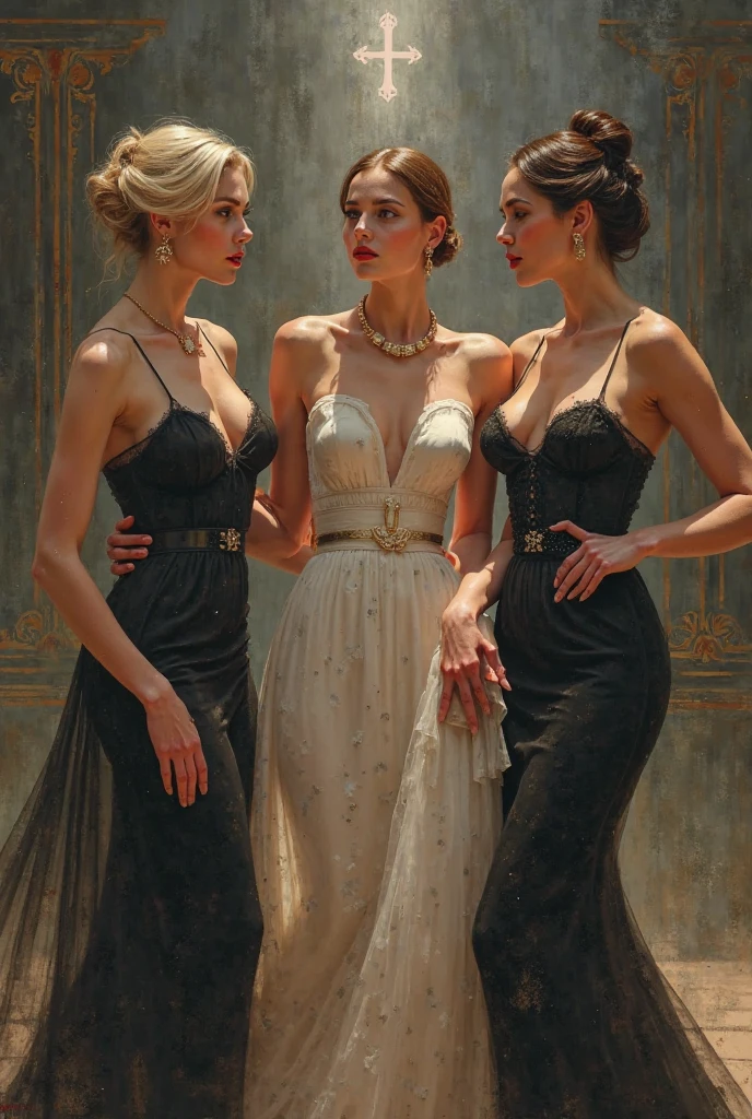 1fille, Jeune femme allemande, Blonde, seule, petits seins, (mince), beaux yeux verts, hanches fines, ventre plat, cuisses fines, boucles d'oreilles, Makeup, regard charmeur, seduction, souriante, in a long black evening dress, very elegant, Lots of guests in suits or evening gowns, lors d'un cocktail, mobilier riche, dans une salle de bal d'un palais, Long hair tied up, Pose pour la photo