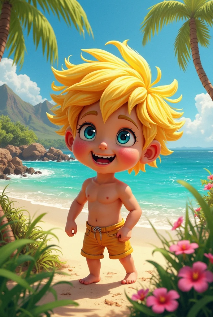 Blonde boy with blue eyes from Underpants