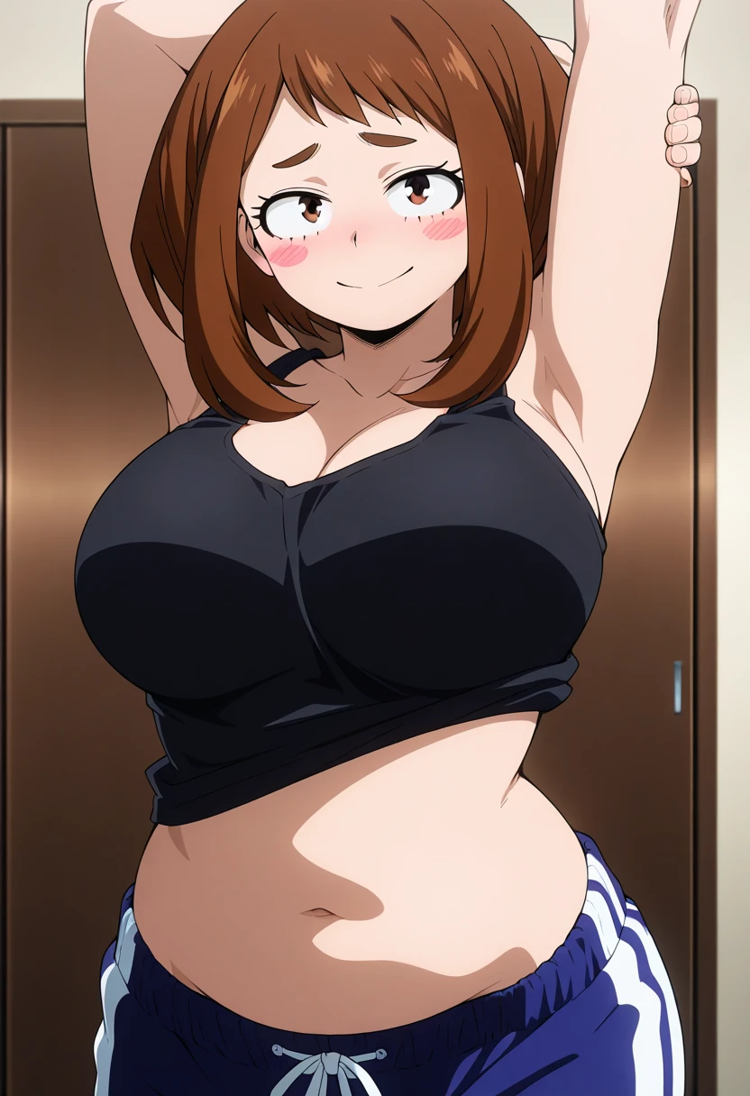 solo , 1girl , looking at viewer , mature female , big breasts , wide hips , milf , eft_oshi_step, 1girl, jewelry, solo, earrings, , , looking at viewer, , long hair, brown hair, , bangs, , closed mouth, hair between eyes, aged up, big breasts, purple eyes, brown eyes, multicolored eyes, big size bikini , bedroom , smile , cowboy pose