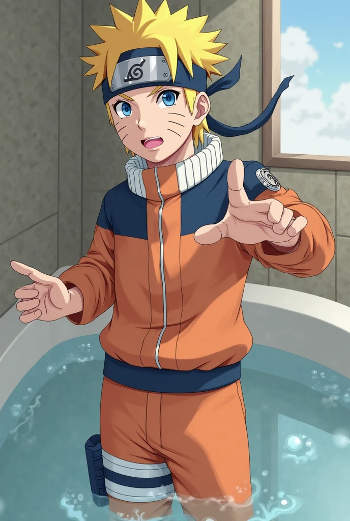Naruto, shirtless, purple briefs, bathtub, 12-year-old boys,