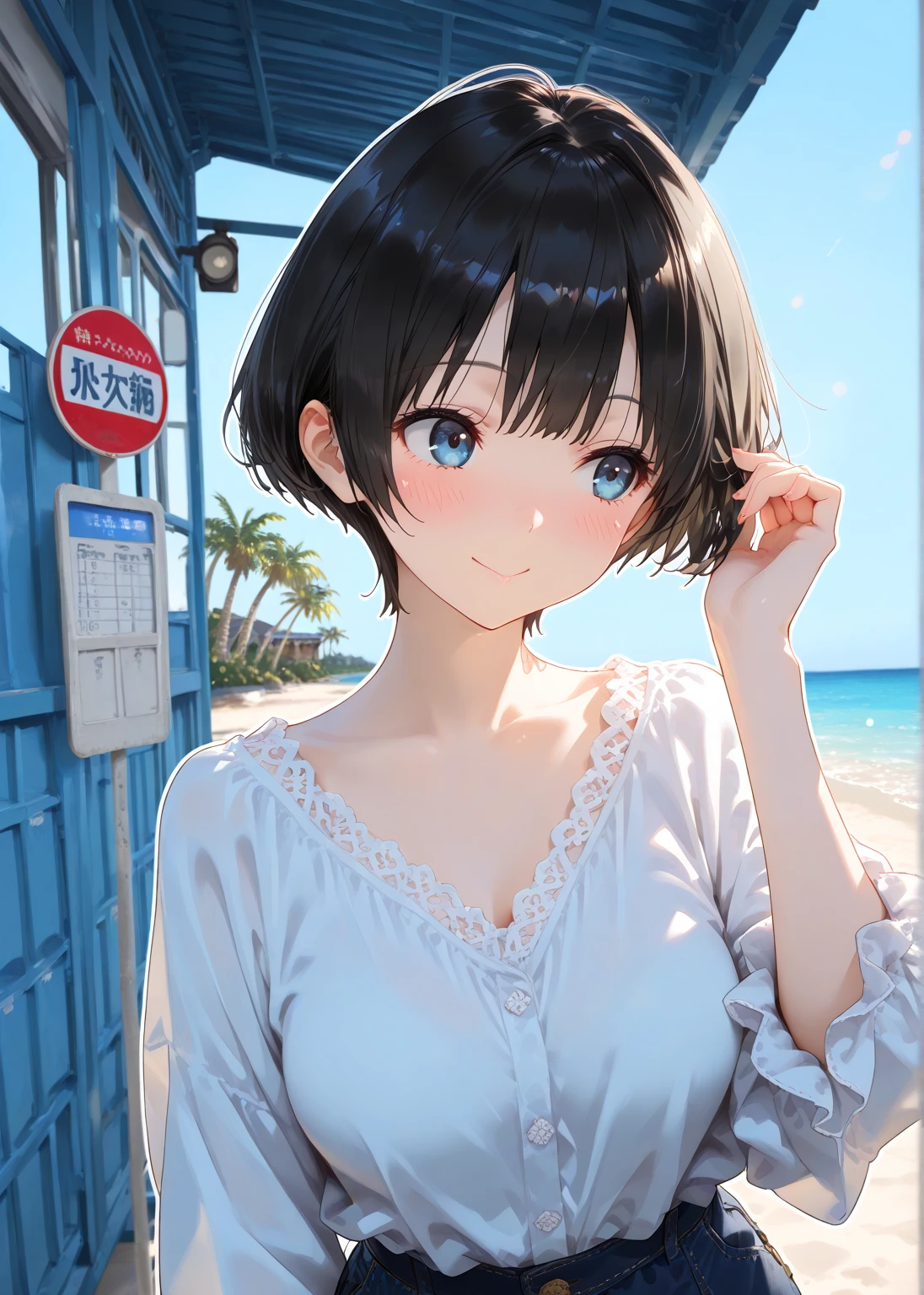 ((Masterpiece)), ((best quality)), (Anime:1.3), (RAW photo:1.2), (super detail:1.2), (High Definition:1.3), (Professional Photography:1.4), (sharp focus), (perfect light), ((12 years old)), 8K, Glossy skin, cinematic lighting, 1girl, (wide shot), (Knit fabric tank top), (Cute innocent teenage girl), (Healthy slim body), small breast, glossy medium hair, (loose blunt bangs), ((:d)), open mouth, fang out, (naughty smile), beautiful collarbones, (slightly exposed shoulders), (put on cat ears), pale brown hair, Hair that flutters in the wind, BREAK, ((best quality)), (kneeling on the Salar de Uyuni), (Mirror-reflected shallows), Salar de Uyuni, sunnyday, Beautiful Horizon Background,