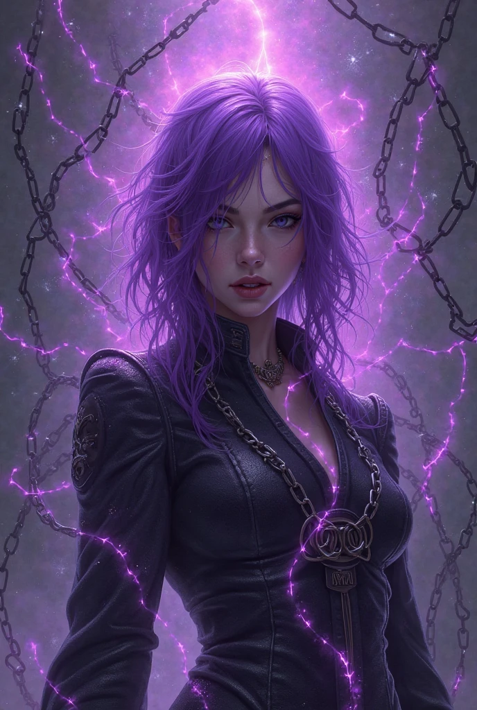 Trina is a dark, imposing beauty with mesmerizing eyes of deep ruby red. Her hair is a mix of dark blue and purple, highlighted by streaks of white that resemble lightning in a storm.
Her attire is a stunning combination of the elements of the three witches. With a dark purple bodice, icy patterns in light blue and electric lightning, her skirt is composed of irregular layers that blend together like a swirl of shadows. Black leather boots and gloves adorned with mystical symbols in red complete the sinister Trina fusion look.