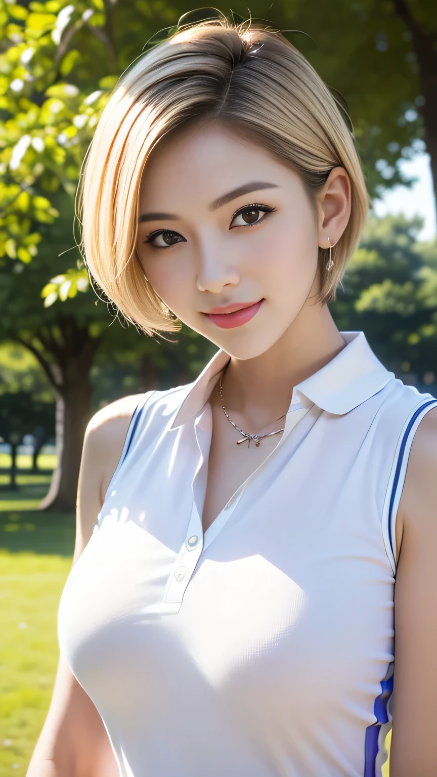 (so beautiful)、(Beautiful Face:2)、(Detailed face:1.1)、(European:1.5)、(Miss Universe)、(She stood up:1.1)、(red dress made of thick fabric:1.1)、(Raise the hem of a dress:1.5)、(Please show me your white pants:1.5)、(dressing:2)、High heels、(wearing heavy makeup)、(Blonde:1.4)、(blue eyes)、(thin:1.1)、Perfect Fingers、necklace、bracelet、Gyuru、on stage、(Shooting from above the knee:1.2)、(At S.F.W.)Highest quality、High resolution、Very detailed、masterpiece、RAW Photos、Realistic、Photorealistic、Very delicate and beautiful、finely、Rough skin、1 girl、(alone)、(alone)、Full Shot、(sky seen from below:1.1)、(Height: 170cm)、(25-year-old model)、Athletic build、Thick thighs、barefoot、(Golf Green:1.1)、(Golf Wear)、(mini skirt)、Golf shoes、(Body facing the camera:1.5)、(Leg-spread squats)、(Spread your legs:1.3)、(Crouching down to check the condition of the green.)、(Place your palms on your knees,,,,:1.5)、(Beautiful Face:1.7)、Brown Short Cut、(Showing panties:1.3)、(White panties)、Black pubic hair、(Golf Wearを脱がないでください)、(At S.F.W.:1.2)