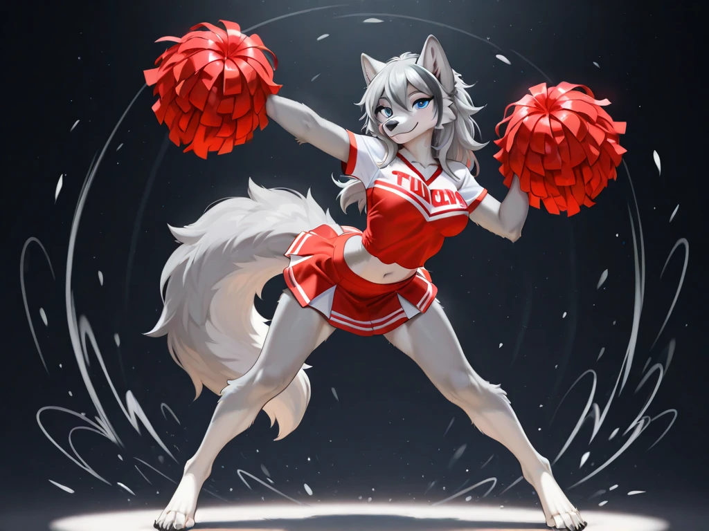 Wolf boy cheerleader stock