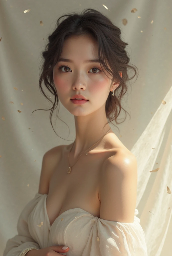 NSFW, Super High Quality, Masterpiece, Perfect Illustration, Extreme Details (Delicate Light and Shadow, Highly Dramatic Picture,)Zhong Hua, 1 Girl, Solo, Hanfu, Ancient_Chinese_architecture, Flower Field, Flowers, (big breast:1.2) (Realistic:1.4), Zen Entanglement, Mandala, Tangled, Official Art, Unity 8k wallpaper, super detailed, beautiful and beautiful, masterpiece, best quality, (Dynamic angle: 1.4), glowing skin, (Floating colorful flashes: 1) The most beautiful chaotic forms, elegant, brutalist design, bright colors, romantic depth of field exotic_dance, half_naked, detailed street background