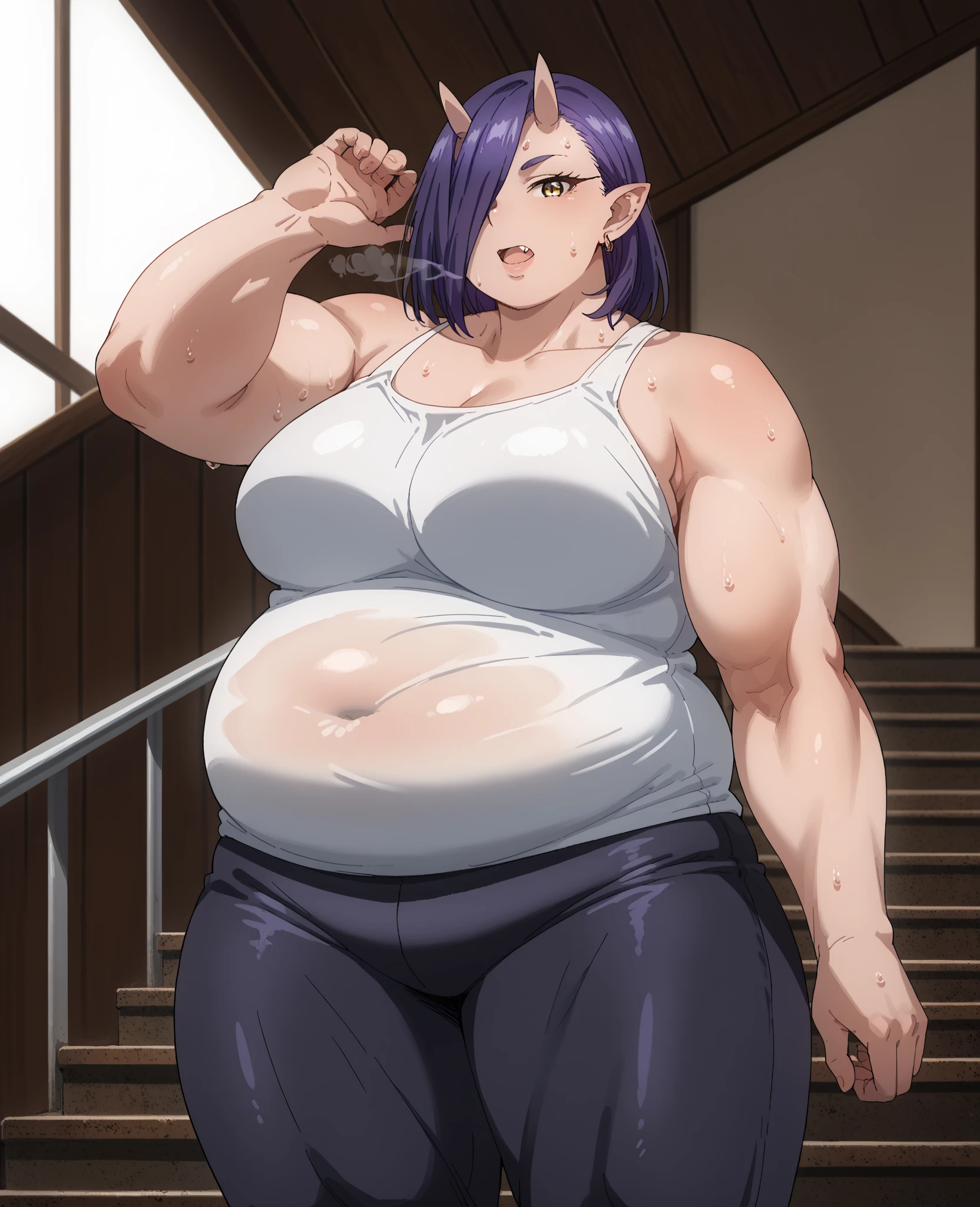 big breasts,muscular,Nipple flickering,defeat,tattered clothes,syncope,syncope,wounds all over the body,female thug,revealing clothes,Bloodstained,abs,pee on the ground,Massive urination,Terror Incontinence,collapse,endure,peeing self,shiny skin,anime style,touch crotch,Cuntbust,standing pee