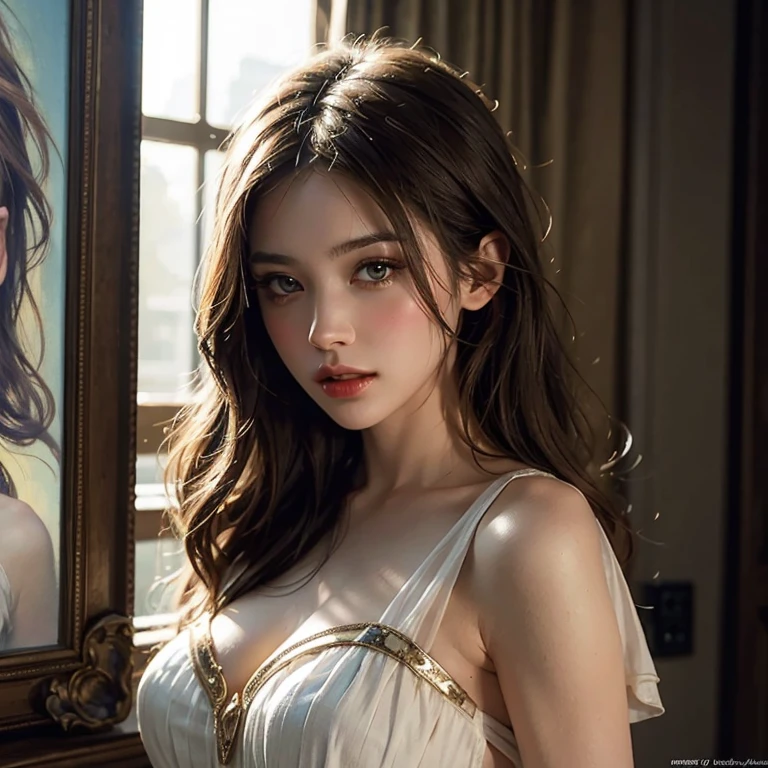 modelshoot style, (extremely detailed CG unity 8k wallpaper), full shot body photo of the most beautiful artwork in the world, medieval armor, blonde,professional majestic oil painting, Antonio Moro, trending on ArtStation, trending on CGSociety, Intricate, High Detail, Sharp focus, sharp image,dramatic, photorealistic painting art by midjourney and greg rutkowski