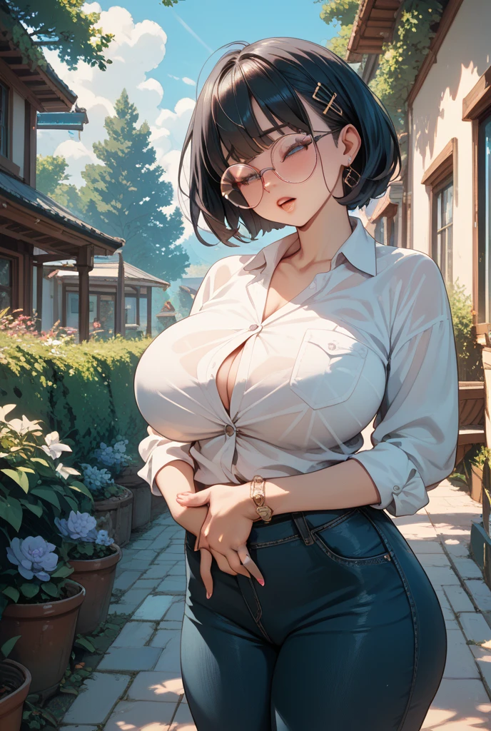 (best quality), (masterpiece), (highres), original, extremely detailed 8K wallpaper, (an extremely delicate), Best quality, masterpiece, (((disgusted and unhappy expression))), (((disgusted face, unhappy face))), Frown, ultra high res, (photorealistic:1.4), raw photo, street photography, photo of a Indonesian young girl, sweat, sweaty body, (sheer fabric:1.25)(loose:1.5)lace strapless dress, (((huge)saggy breasts)), (bare breasts), (((prominent nipple))), ((areolas)), (Korean(kpop idol)), ((puffy eyes)), deep shadow, low key, cold light, deep contrast, bokeh, depth of field, below angle, low angle, (looking at viewer, softly smiling), a photo of a inside a subway, neoism, background crowds, people in backgrounds, ((upper body)), ((straight photo)), exposure blend, medium shot, bokeh, (hdr:1.4), high contrast, (cinematic, teal and orange:0.85), (muted colors, soothing tones:1.3), low saturation, (hyperdetailed:1.2), (nsfw:1.07), short hair, glasses, open legs