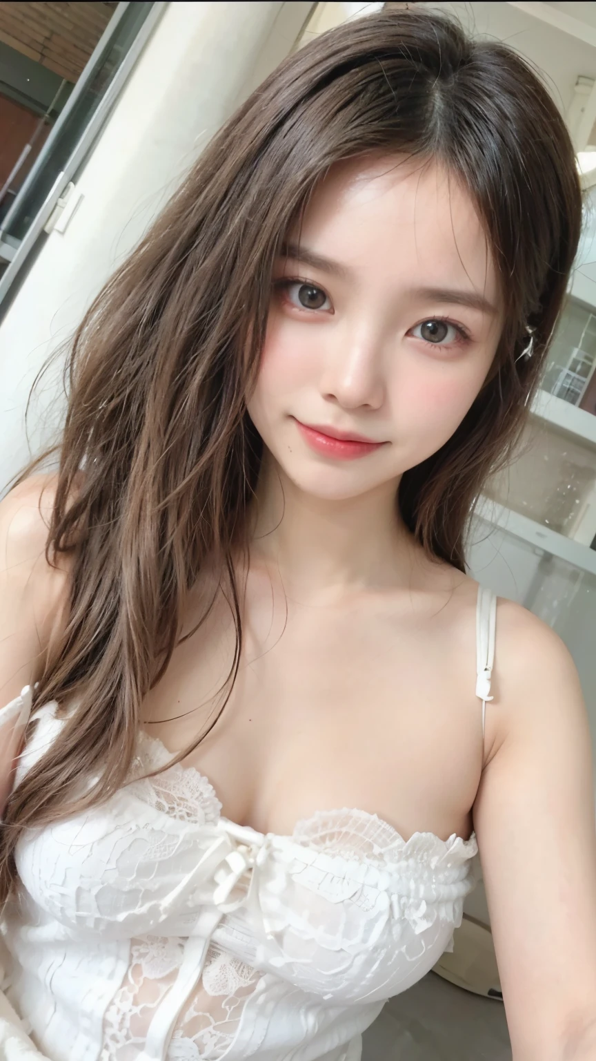 best qualityer, , black hair, long hair, baby face, small, Linda, Grinning, restroom, in the bath, whole body, nova, smallbreast, showing the chest, Messy hair, photoshot, showing body, real light, realisitic, fine-detailed, good lighting environment, lampshade, low cut dress, cat woman costume, cat ears tiara,