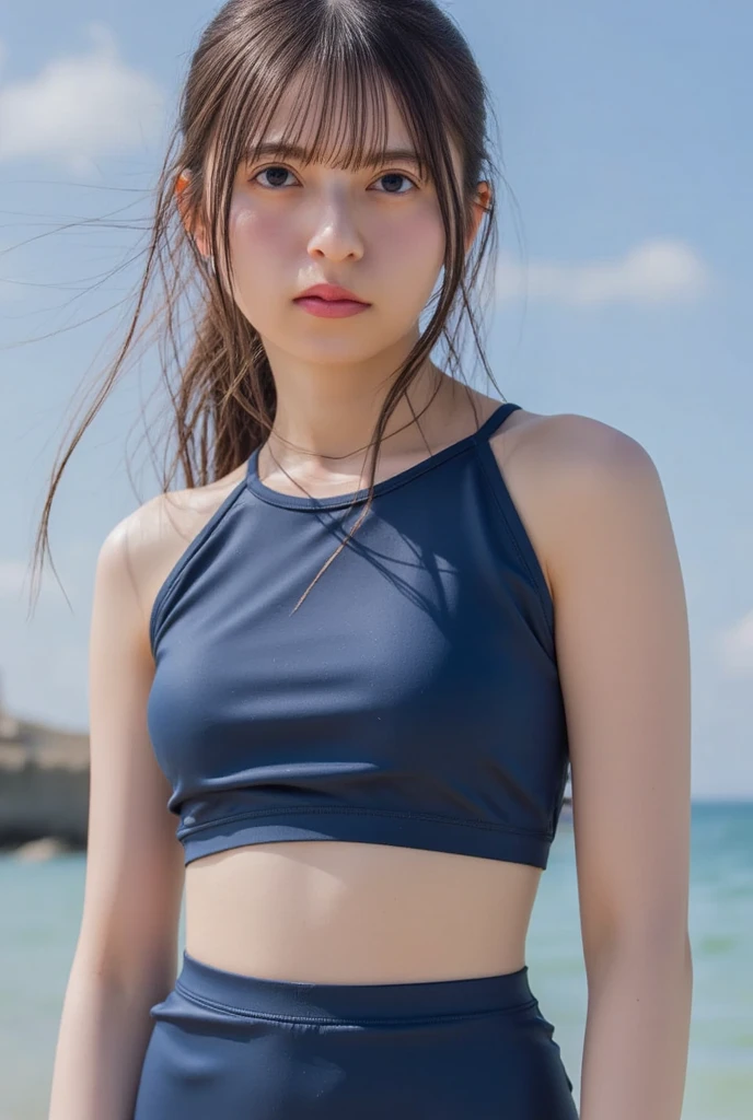 ((highest quality)), ((masterpiece)), (detailed:1.4), 。.。.。.3D, Images of beautiful swimsuit women,nffsw(high dynamic range),ray tracing,NVIDIA RTX,super resolution,unreal 5,Scattered beneath the surface,PBR texturing,post processing,anisotropic filtering,Depth of the bounds written,maximum clarity and sharpness,multilayer texture,Albedo and specular maps,surface shading,Accurate simulation of light-matter interactions,perfect proportions,octane rendering,two-tone lighting,wide aperture,Low ISO、White balance、Rule of thirds、8K students、(wet with water)(((School Swimwear)))(((brown hair)))
