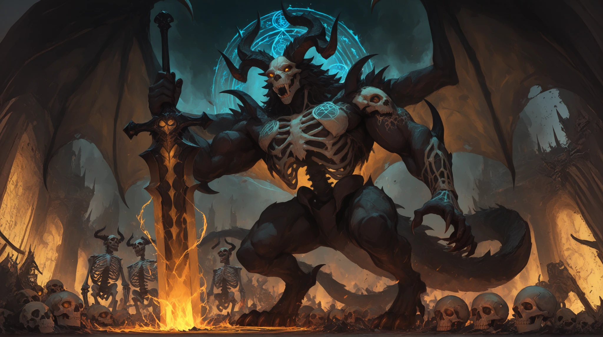 I want an icon , that represents someone being consumed by darkness, with skulls, curse, surrounded by a silhouette