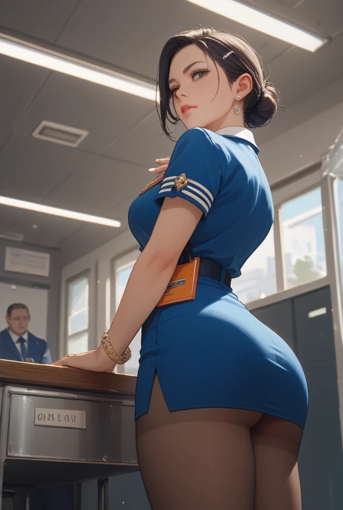 ((velocity)),Attacked by farts, (((Women farting))),(girl farting while sit on male employee face)),(sit on man face),(here there is one woman and one man),(attack of male employee with farting in face),(holding a man's penis),smiled slightly,velocity,(a female boss),(wearing blue shirt and blue dress),(sit facing the male employee),(her butt facing the screen)) (shorthair blackhair),(Asian woman),(boss room),(masterpiece:1.2、top-quality)、(the Extremely Detailed CG Unity 8K Wallpapers、ultra-detailliert、Best Shadows)、(细致背景)、(The best lighting、extremely delicate and beautiful)、depth of fields、1girl in、独奏,