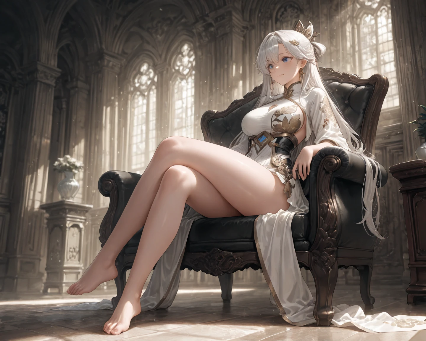 ( Masterpiece:1.25, exposed:1.2, White and vivid colors, navel), (sexy junior idol), ((face variations, Hair variations)), portrayed in the best quality and high resolution. The image should be ultra-detailed, realistic, and photorealistic with a touch of rawness. The lighting should be emphasized to bring out the details of the face. The medium can be a combination of photography and concept art. The color tone should be vibrant and vivid, enhancing the overall visual impact. (Whole Body proportions and all limbs are anatomically accurate, Detail of blood stained delicate crotch) .