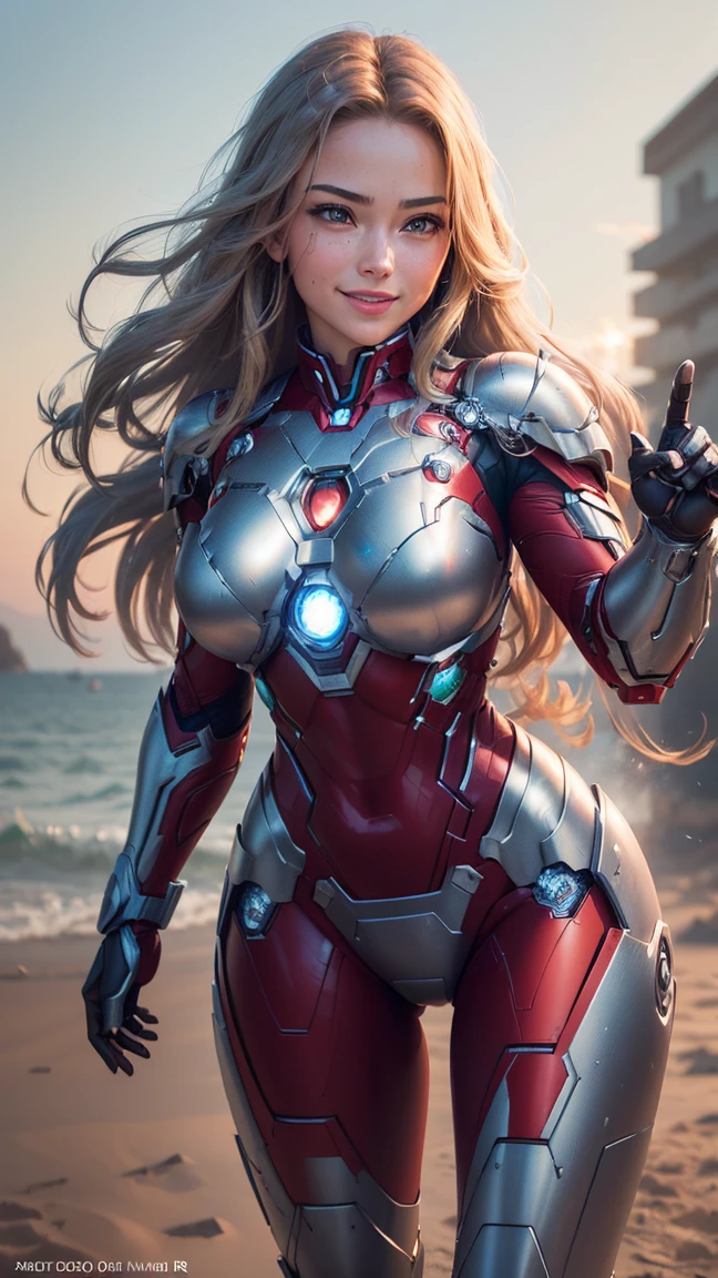 (8K, 超A high resolution, Best Quality, masutepiece:1.2)、RAW portrait of japanese girl、超A high resolution、top-quality、 (huge-breasted、:1.35)(Race Queen、Red and silver high-leg one-piece swimsuit:1.55)、(Hands behind the head、Show the armpits:1.35)、(On big roads:1.3) BREAK (Natural Skin Texture、Detailed skin、Hyper-Realism、ultra sharpness)、intricate detailes、depth of fields、Sexy adult woman、(Blonde long hair:1.38)、((masterpiece、top-quality、high-detail))、(Photorealsitic:1.4)、独奏、closes mouth、Smile happily、big eye、Distinct double eyelids、Lashes、long neck、Absolute area、Clean collarbone、face perfect、thin lips、a small face、(gazing at viewer、Black eyes、lipgloss:1.1)、(toned big buttocks、Beautiful legs、Draw from below the knee to the head、Black knee high boots:1.48)Extraordinary beauty、super cute woman(stand up、open the inseam quite wide:1.58)(and draw the full body:1.35)