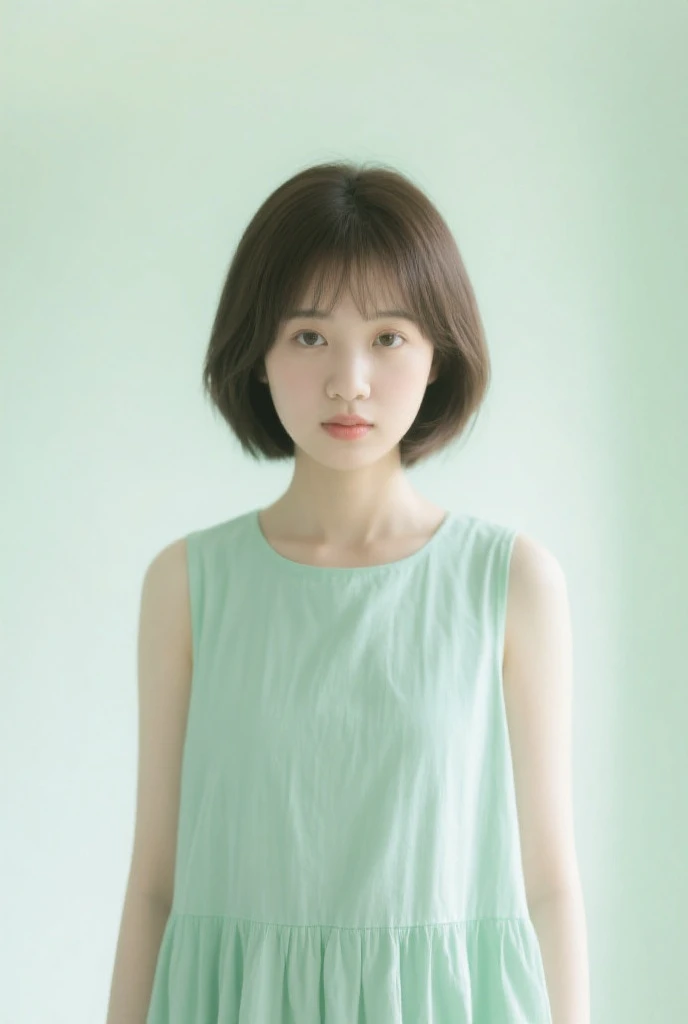 1girl  <lora:RGB_255_0_255_2023_11_17_step_00001_fin:1> simple background , green  background.ã