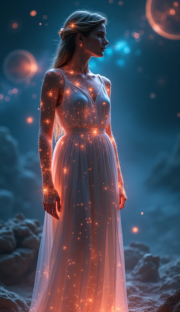 A before and after image depicting A magical gender change from male to female