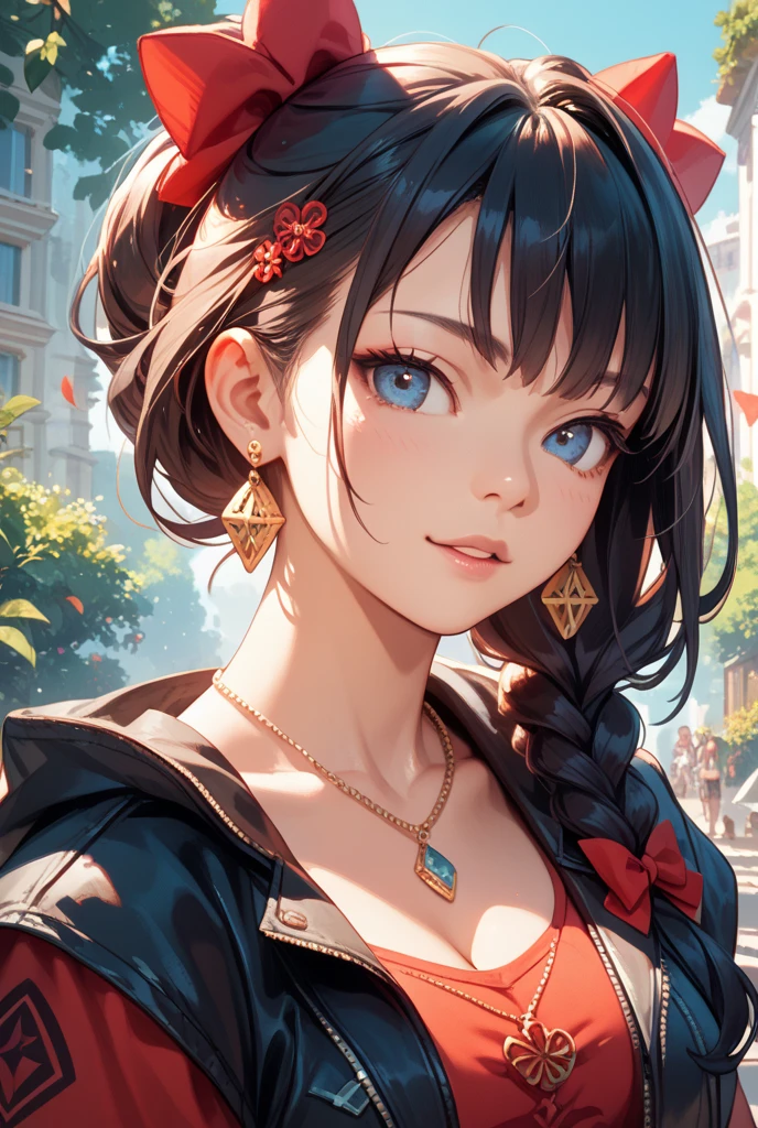 ((( by Hayao Miyazaki style, and by Anton Fadeev style))), masterpiece, (portrait a young woman), super detailed, elegant, Accent Lighting, ultra detailed cute face , (anime:1.1)