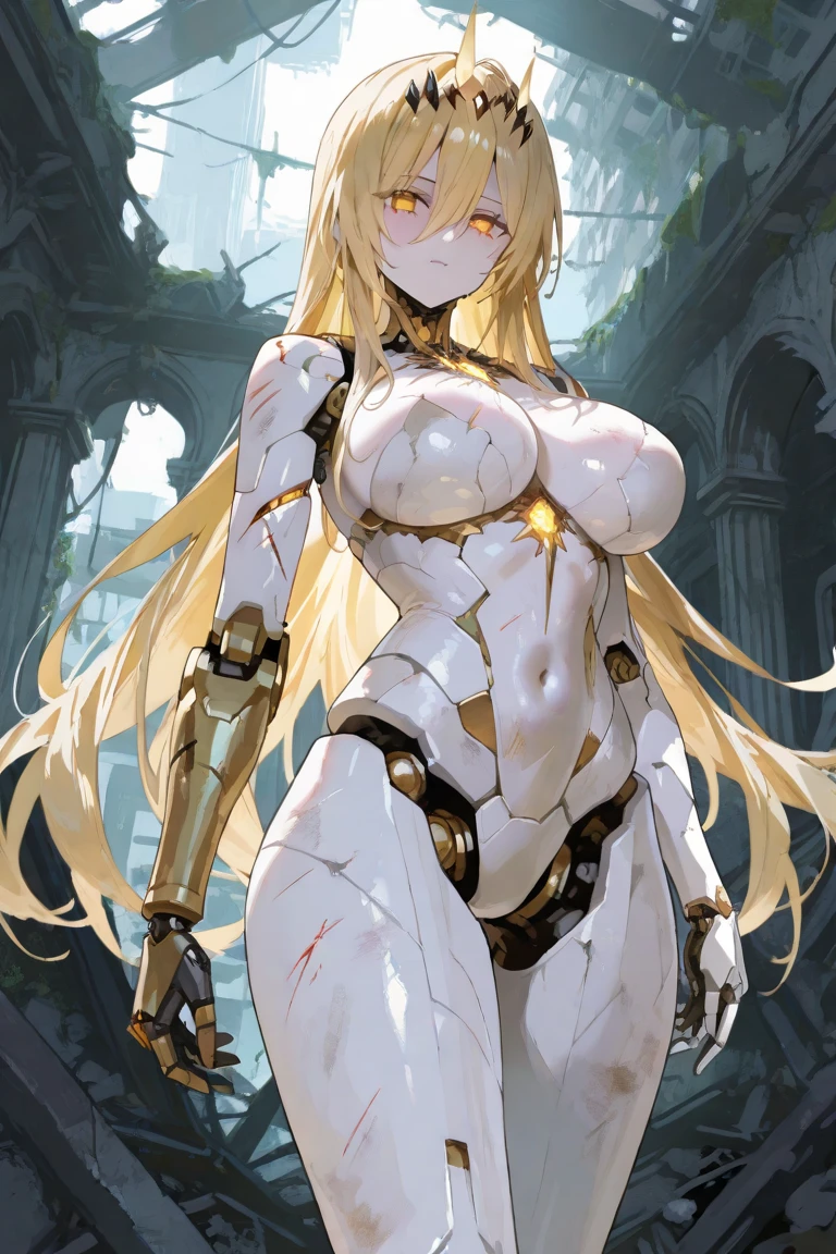 woman,20-year-old,,city,night,((white tight miniskirt bodysuit)),(Harada Makoto),open mouth smile,(((See-through))),((blonde)),long hair