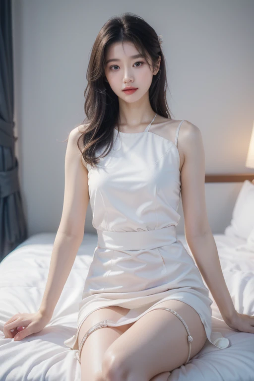 (masterpiece)), ((best quality)), (super detailed), illustration, beautiful art, artistic, actual, 8k, wallpaper,, Well composed, good art, landscape, Work, medium sized breasts，delicate skin, (oily skin), Skin glows, delicate skin, （shift dress,Chinese style，rice，low cut，silk，uniform clothing）
