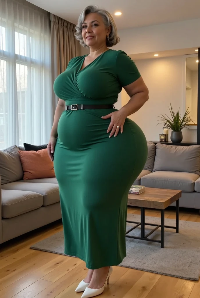 photorealistic, high resolution, soft light,2women, wide hips, (detailed face),tattoo, jewelry, , , blue and green hair Color , (closeup), wide angle,, (busty), armpit , Slightly fat belly, large breasts, full body angle, 45 years old woman , thick thighs , thick arms , standing in dark rooms, short pants, wearing a three bracelet, wearing two diamond necklace , wearing a watch, wearing airmax shoes , japanese goddess, wavyshort hairstyle, fat belly, thick fat belly, thick wide hips, thick arm, bbwchan, massive arm, full body, wearing long t-shirt that covered her belly